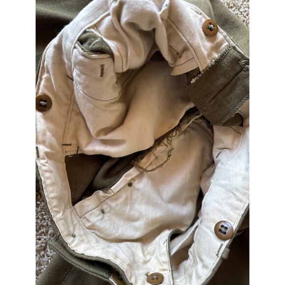 Vintage Wool Olive Green Military OG Fatigue 31x32 Pants - Picture 3 of 10